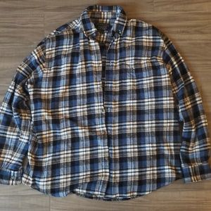 Mens Blue Plaid Button Up Shirt